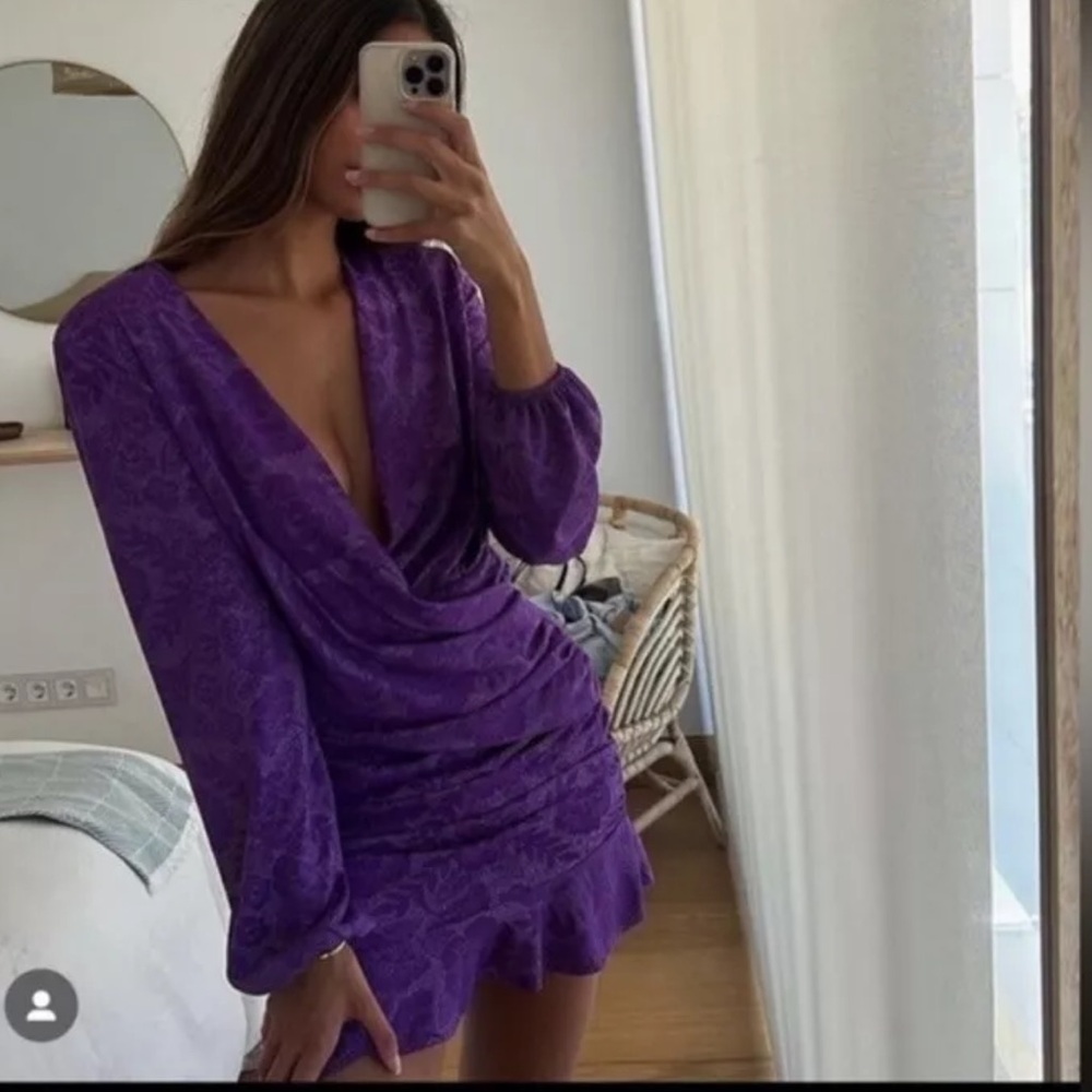 Zara purple mini dress blogger favorite - Picture 5 of 9